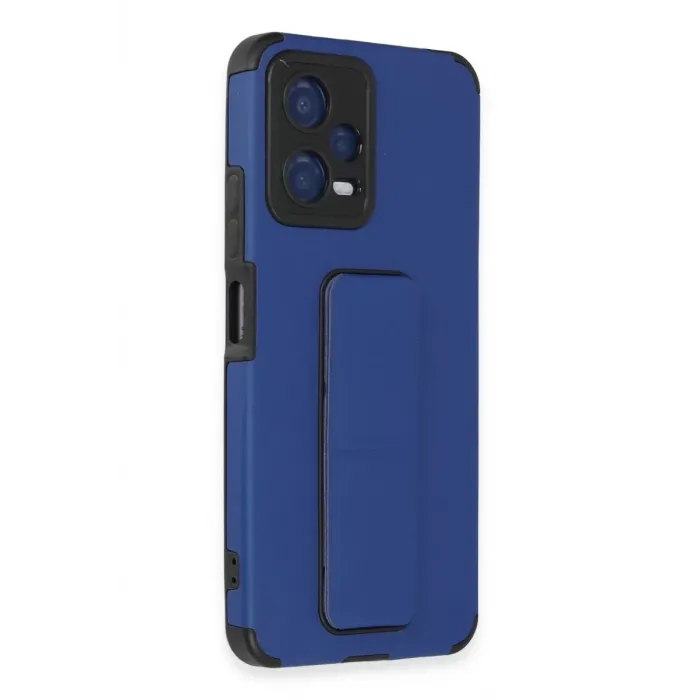 Newface Xiaomi Poco X5 5G Kılıf Mega Standlı Silikon - Mavi