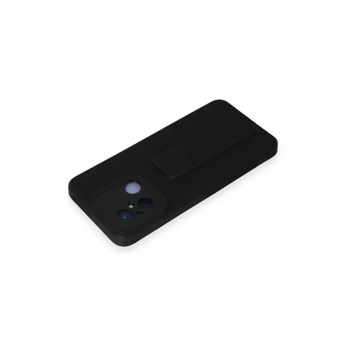 Newface Xiaomi Redmi 12C Kılıf Mega Standlı Silikon - Siyah