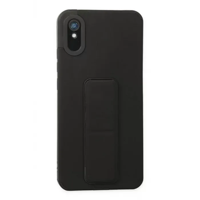 Newface Xiaomi Redmi 9A Kılıf Mega Standlı Silikon - Siyah