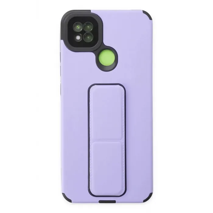 Newface Xiaomi Redmi 9C Kılıf Mega Standlı Silikon - Lila