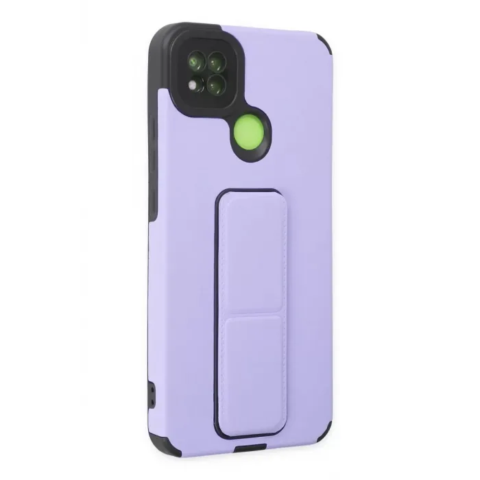 Newface Xiaomi Redmi 9C Kılıf Mega Standlı Silikon - Lila