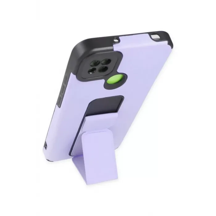 Newface Xiaomi Redmi 9C Kılıf Mega Standlı Silikon - Lila