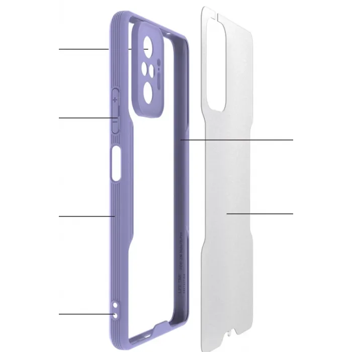 Newface Xiaomi Redmi Note 10 Pro Kılıf Platin Silikon - Lila