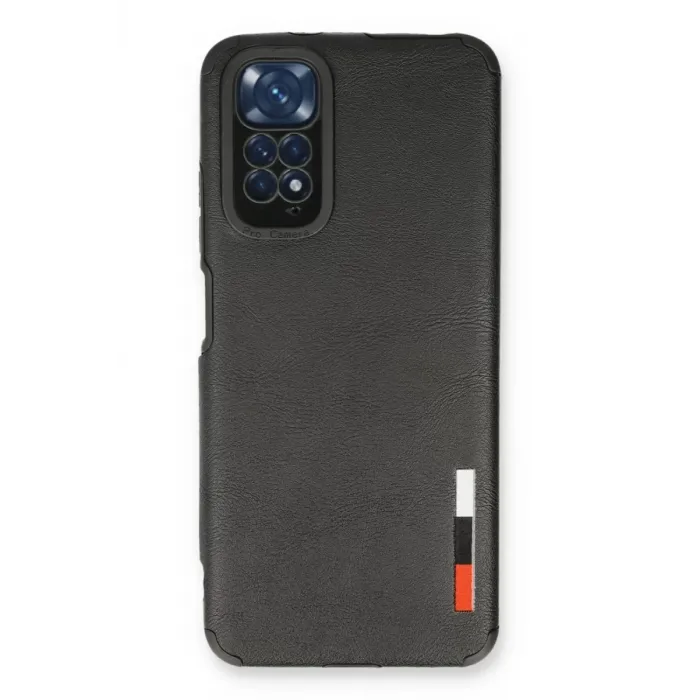 Newface Xiaomi Redmi Note 11 Kılıf Loop Deri Silikon - Siyah
