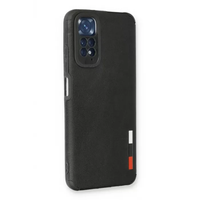 Newface Xiaomi Redmi Note 11 Kılıf Loop Deri Silikon - Siyah
