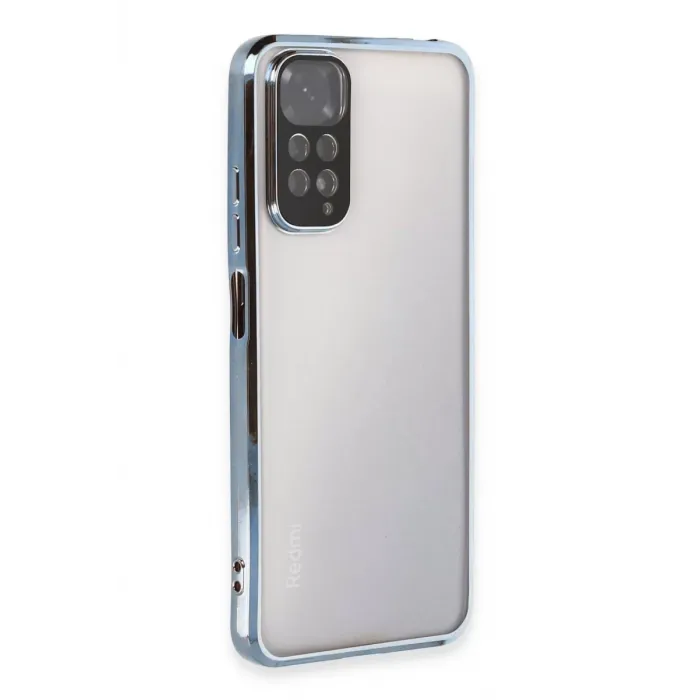 Newface Xiaomi Redmi Note 11 Kılıf Razer Lensli Silikon - Açık Mavi