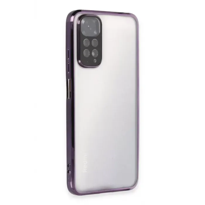 Newface Xiaomi Redmi Note 11 Kılıf Razer Lensli Silikon - Mor