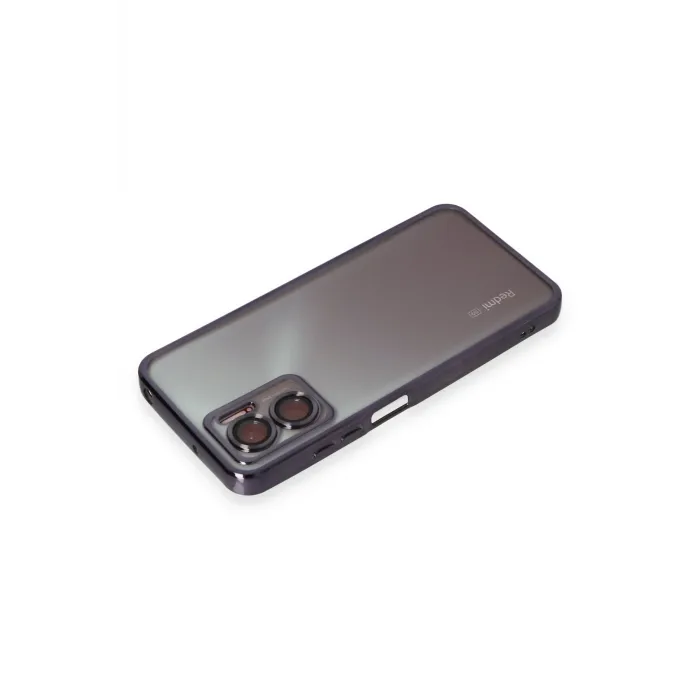 Newface Xiaomi Redmi Note 11E Kılıf Razer Lensli Silikon - Mor