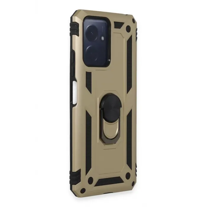 Newface Xiaomi Redmi Note 12 4G Kılıf Sofya Yüzüklü Silikon Kapak - Gold