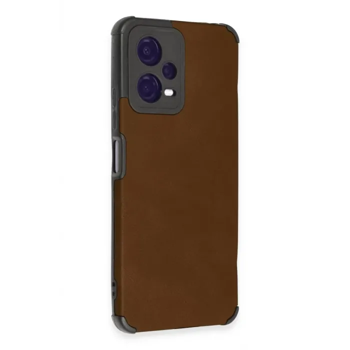 Newface Xiaomi Redmi Note 12 5G Kılıf Loop Deri Silikon - Kahverengi