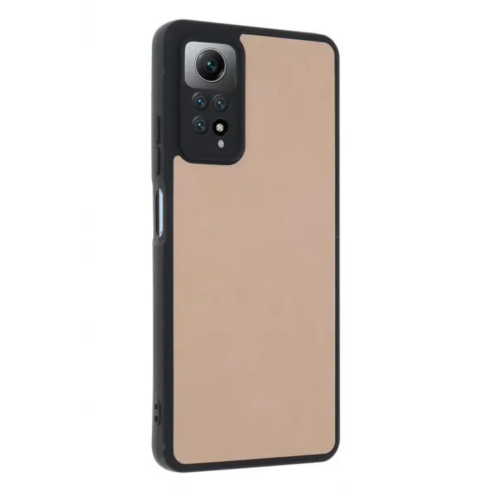 Newface Xiaomi Redmi Note 12 Pro 4G Kılıf Aras Deri Kapak - Pudra