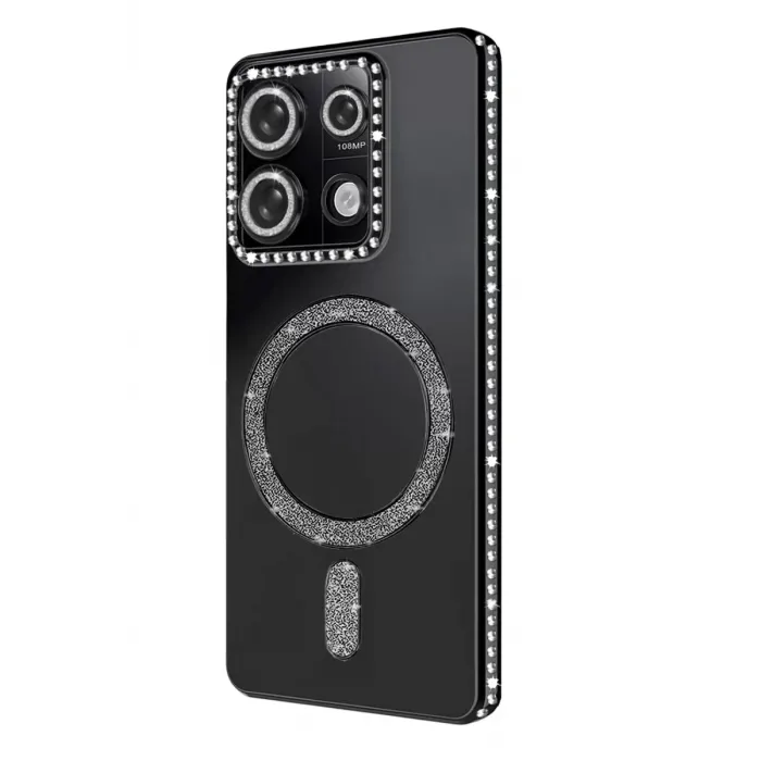 Newface Xiaomi Redmi Note 13 Pro 4G Joke Simli Magneticsafe Kılıf - Siyah