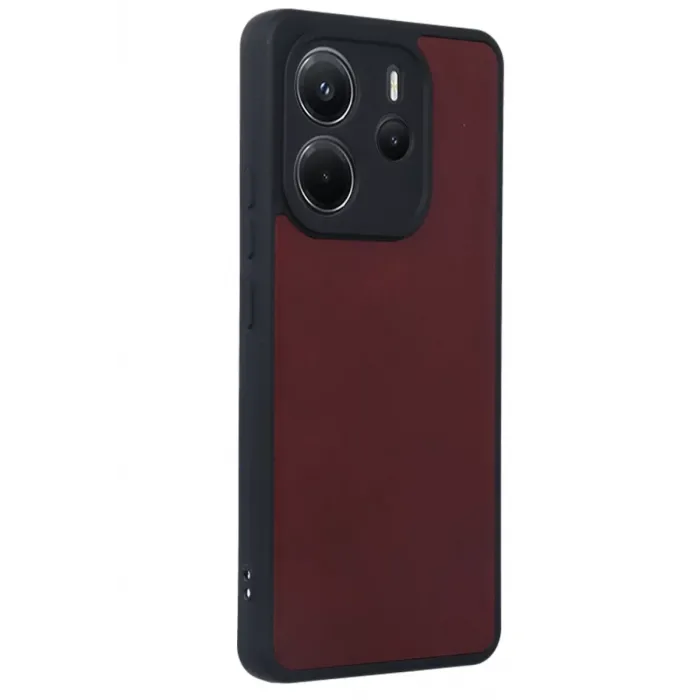 Newface Xiaomi Redmi Note 14 4G Kılıf Aras Deri Kapak - Bordo