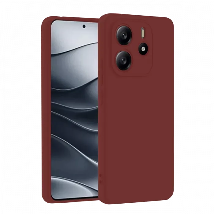 Newface Xiaomi Redmi Note 14 4G Kılıf First Silikon - Bordo