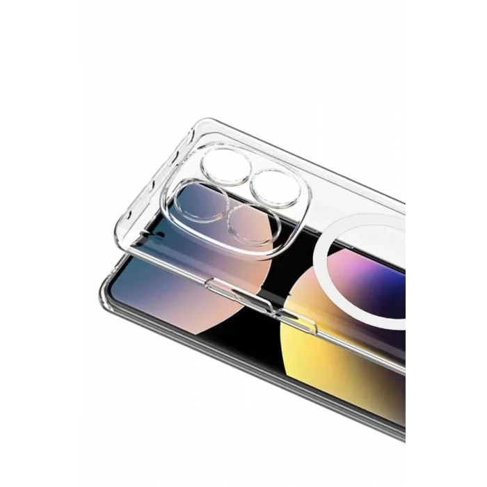 Newface Xiaomi Redmi Note 14 Pro 4G Combo Sert Şeffaf Magsafe Kapak - Şeffaf