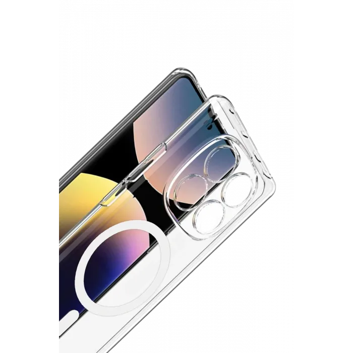 Newface Xiaomi Redmi Note 14 Pro 4G Combo Sert Şeffaf Magsafe Kapak - Şeffaf