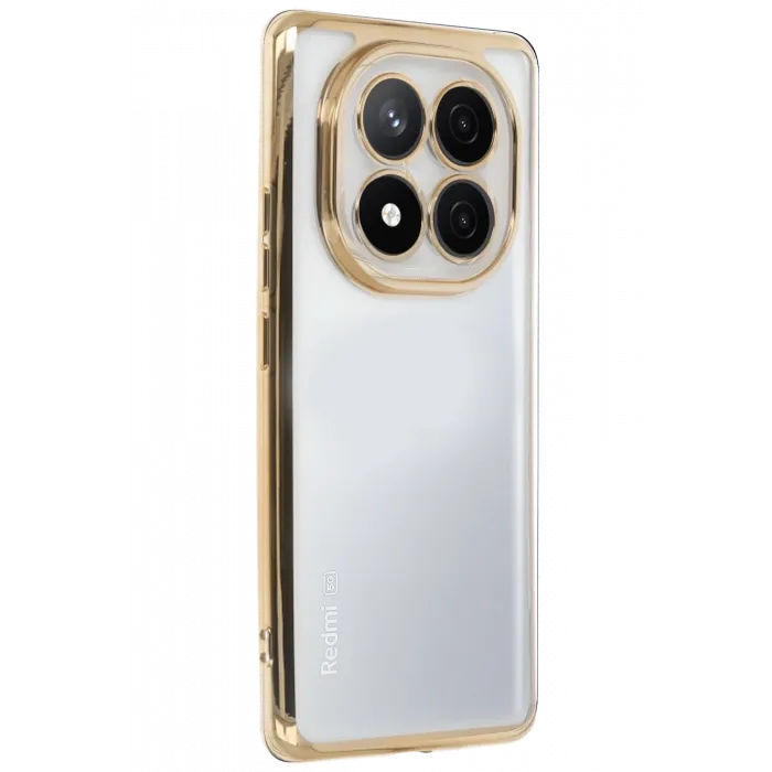 Newface Xiaomi Redmi Note 14 Pro Plus Kılıf Razer Lensli Silikon - Gold