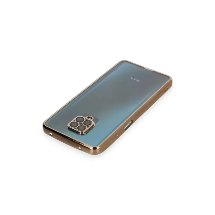 Newface Xiaomi Redmi Note 9 Pro Kılıf Razer Lensli Silikon - Gold