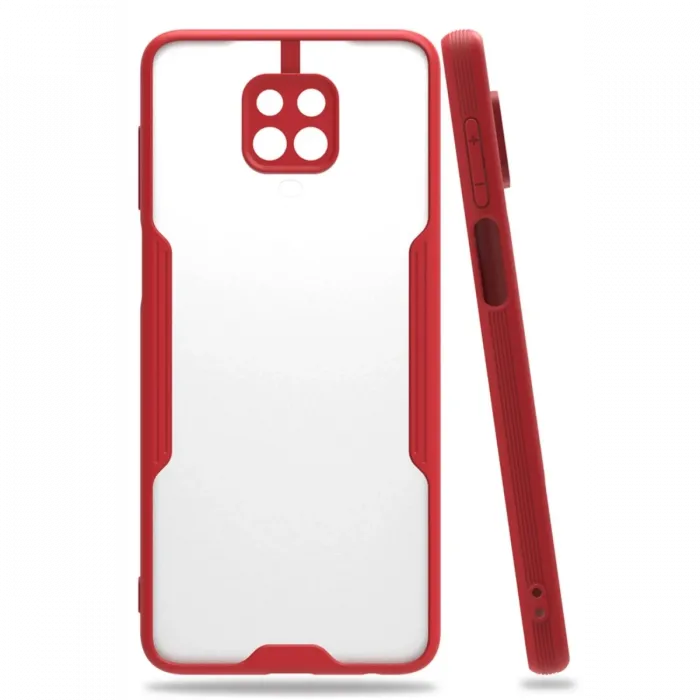 Newface Xiaomi Redmi Note 9S Kılıf Platin Silikon - Kırmızı