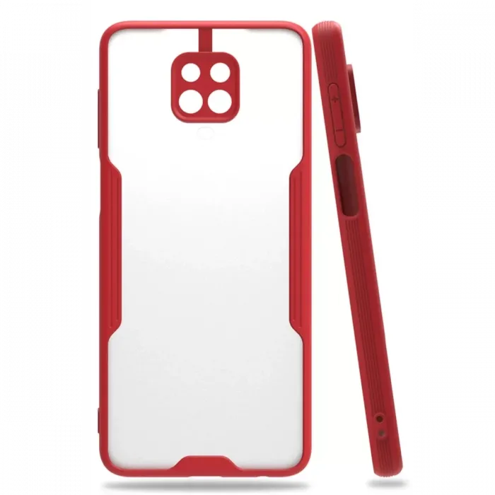 Newface Xiaomi Redmi Note 9S Kılıf Platin Silikon - Kırmızı