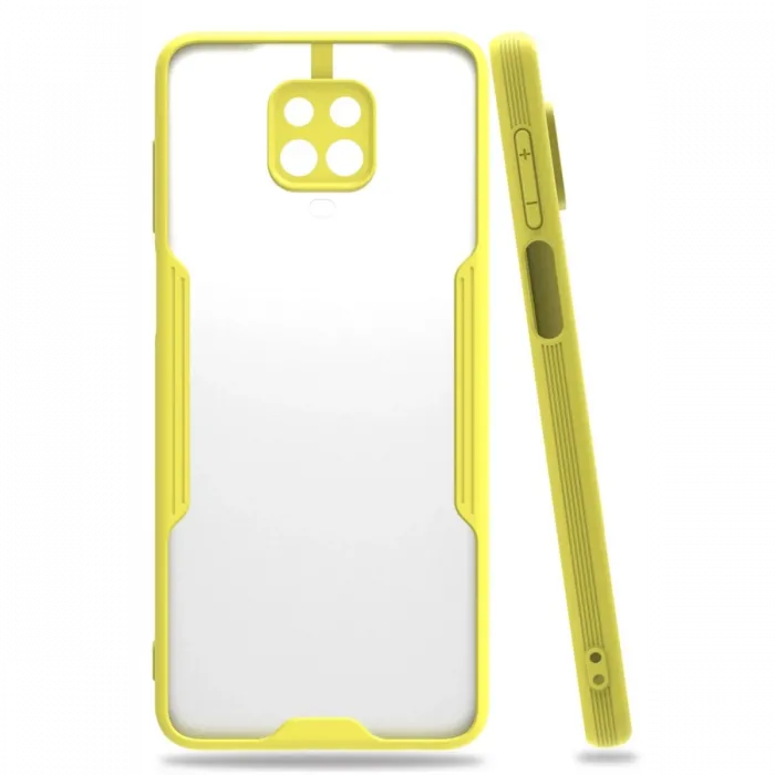 Newface Xiaomi Redmi Note 9S Kılıf Platin Silikon - Sarı