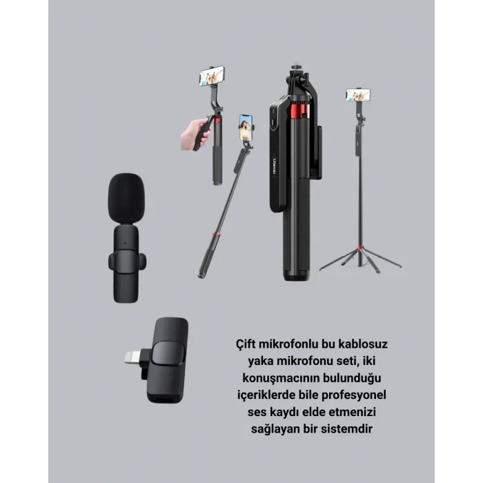 NPL2S TRİPOT +K11 YAKA MİKROFONU SET