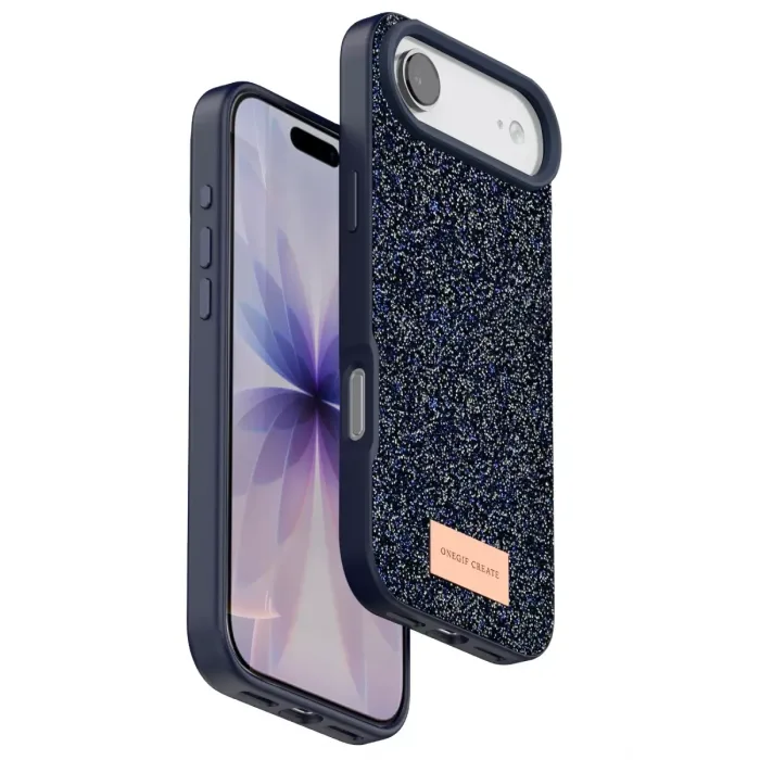 Onegif Apple iPhone 17 Air Bright Simli Kapak - Mavi