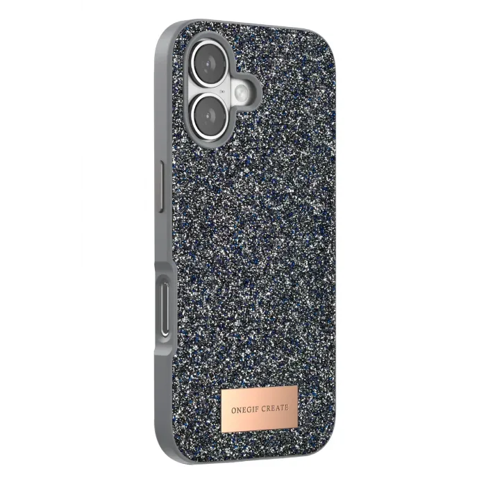 Onegif Apple iPhone 17 Bright Simli Kapak - Gümüş