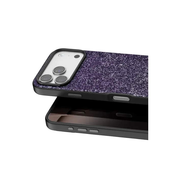 Onegif Apple iPhone 17 Pro Bright Simli Kapak - Derin Mor