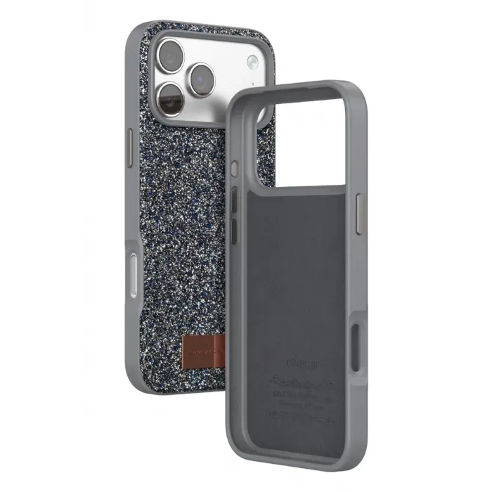 Onegif Apple iPhone 17 Pro Max Bright Simli Kapak - Gümüş