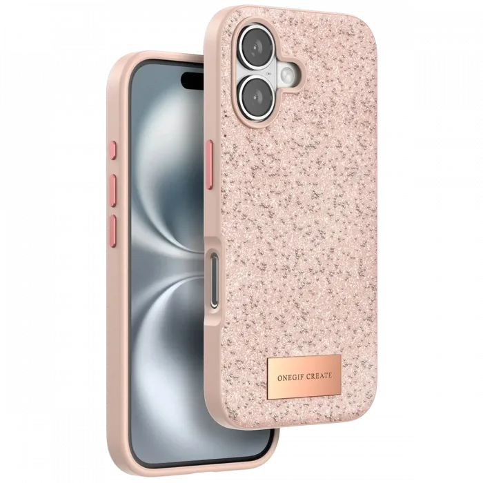 Onegif iPhone 16 Plus Bright Simli Kapak - Pembe