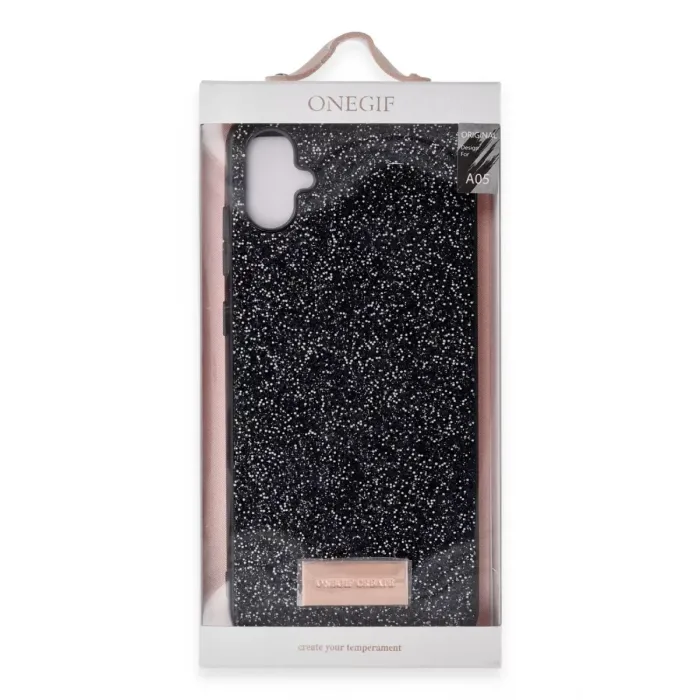 Onegif Samsung Galaxy A05 Bright Simli Kapak - Gold
