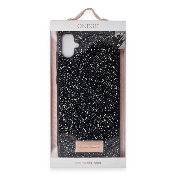 Onegif Samsung Galaxy A05 Bright Simli Kapak - Gold
