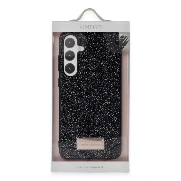 Onegif Samsung Galaxy A05S Bright Simli Kapak - Siyah