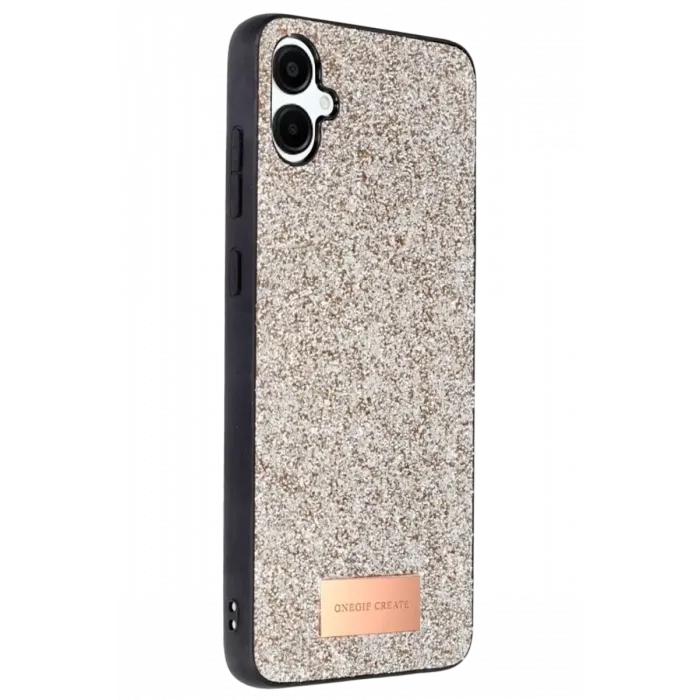 Onegif Samsung Galaxy A06 Bright Simli Kapak - Gold