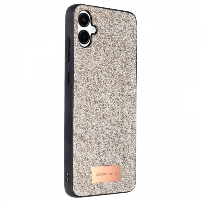 Onegif Samsung Galaxy A06 Bright Simli Kapak - Gold