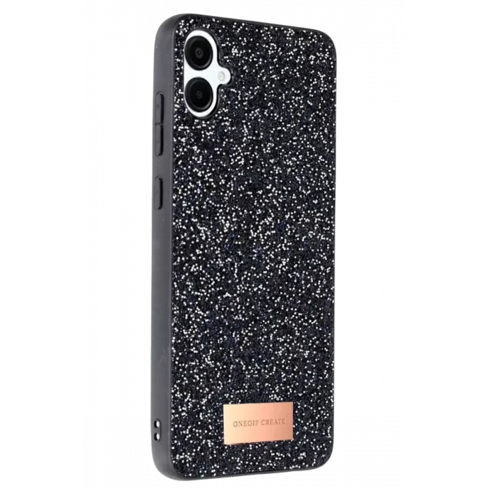 Onegif Samsung Galaxy A06 Bright Simli Kapak - Siyah