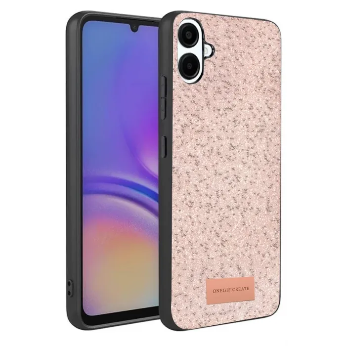 Onegif Samsung Galaxy A07 4G Bright Simli Kapak - Pembe