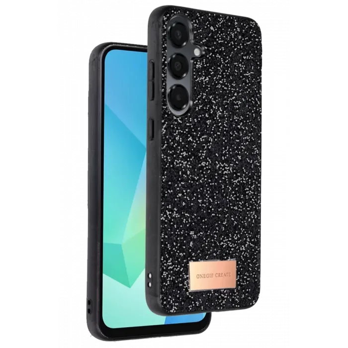 Onegif Samsung Galaxy A36 Bright Simli Kapak - Siyah