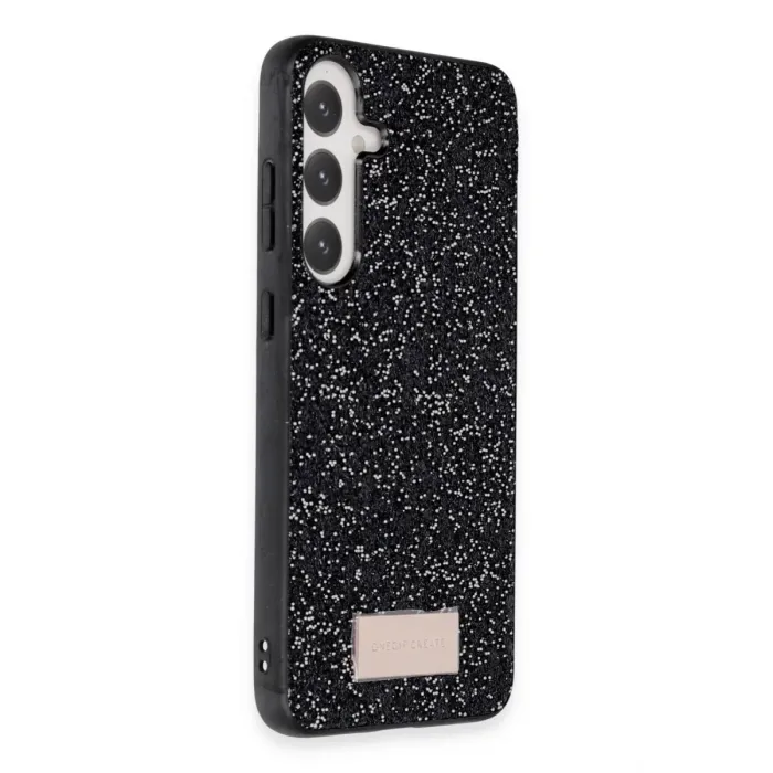 Onegif Samsung Galaxy A55 5G Bright Simli Kapak - Siyah