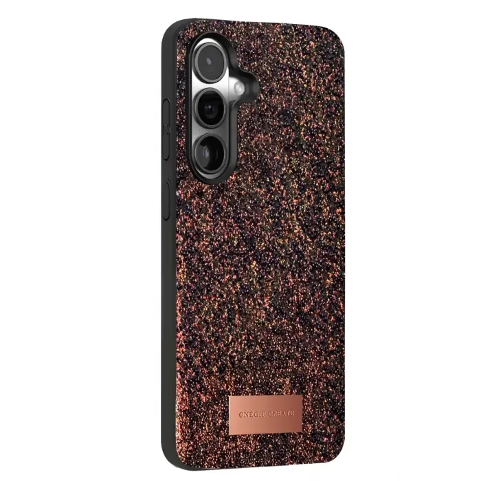 Onegif Samsung Galaxy S24 FE Bright Simli Kapak - Derin Mor