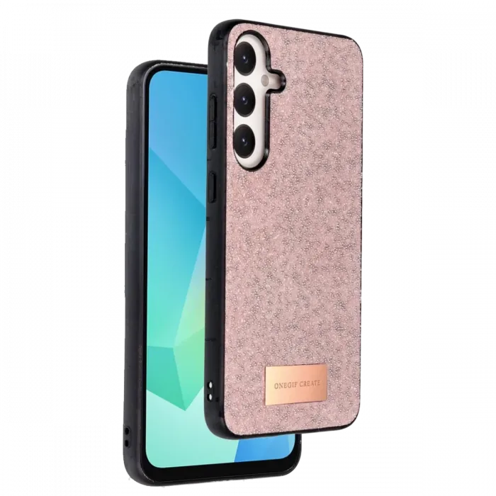 Onegif Samsung Galaxy S24 FE Bright Simli Kapak - Pembe