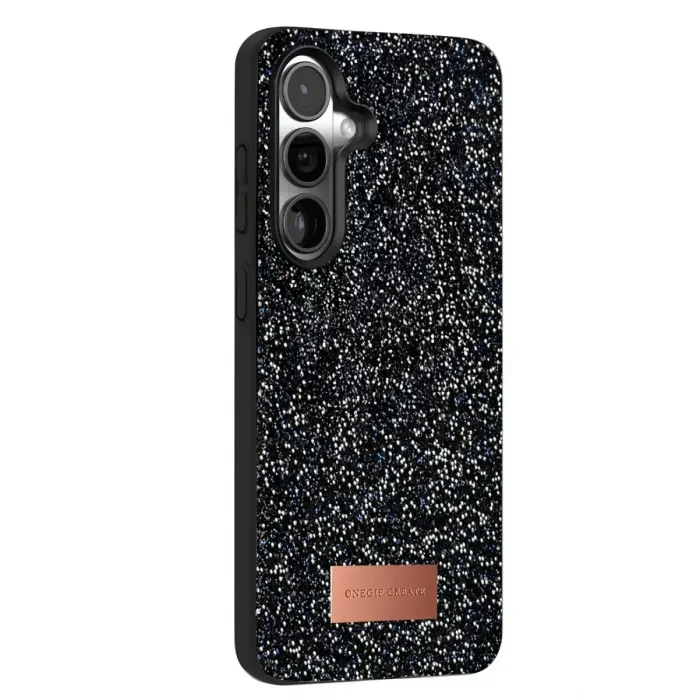 Onegif Samsung Galaxy S24 FE Bright Simli Kapak - Siyah