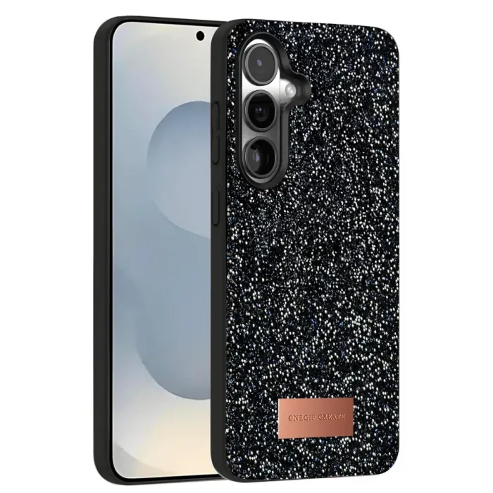 Onegif Samsung Galaxy S25 Bright Simli Kapak - Siyah