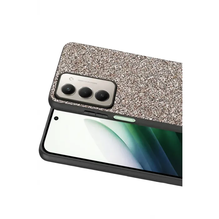 Onegif Xiaomi Redmi 15 4G Bright Simli Kapak - Gümüş