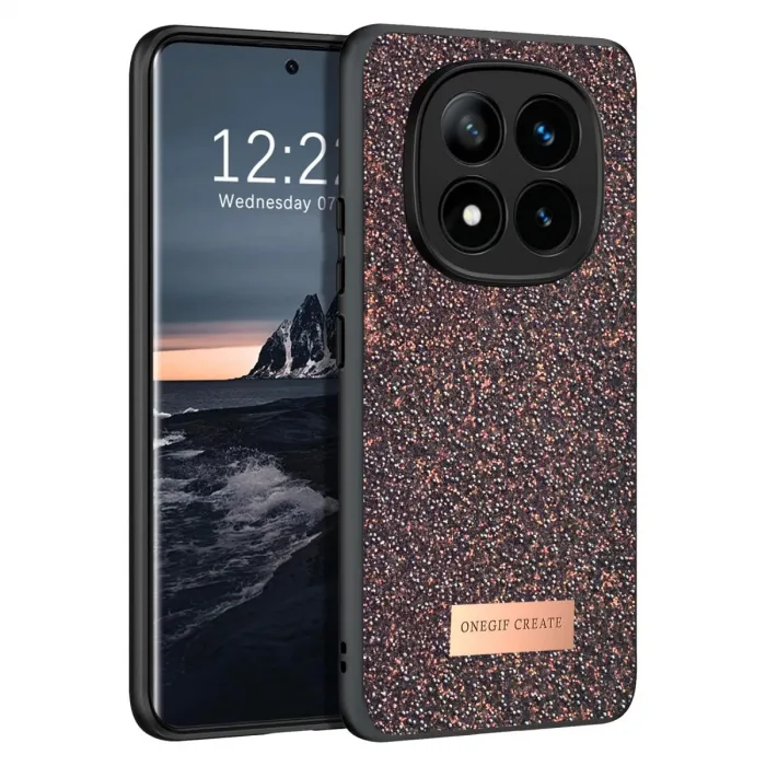 Onegif Xiaomi Redmi Note 14 Pro 4G Bright Simli Kapak - Derin Mor