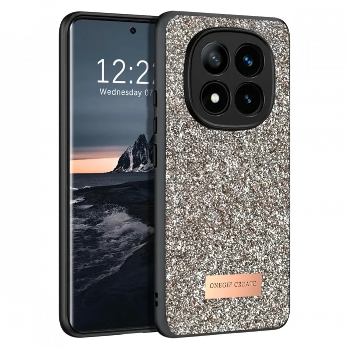 Onegif Xiaomi Redmi Note 14 Pro 4G Bright Simli Kapak - Gold