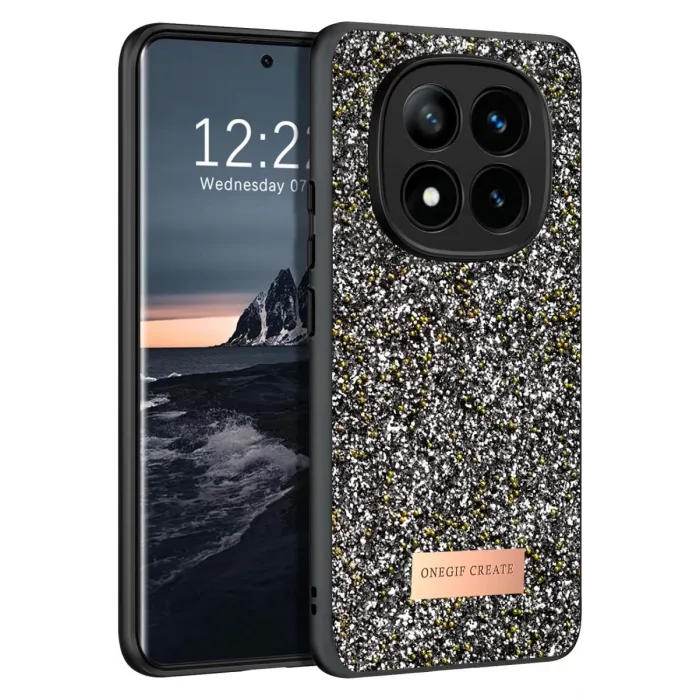Onegif Xiaomi Redmi Note 14 Pro 4G Bright Simli Kapak - Gümüş
