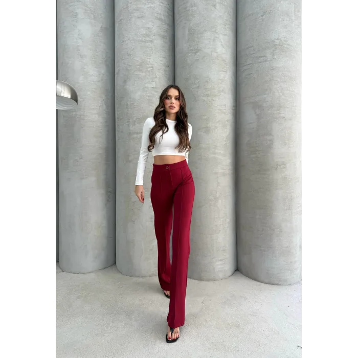 Önü cumalı ithal krep pantolon