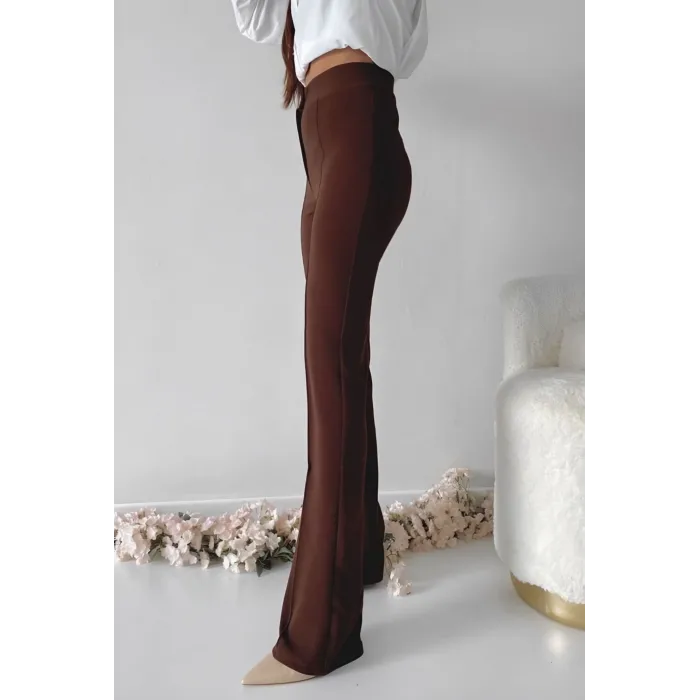 Önü cumalı ithal krep pantolon